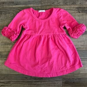 Pink Ruffle Sleeve Tunic